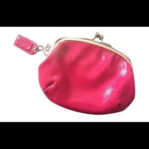 Coach Pink Patent Leather Coin Purse