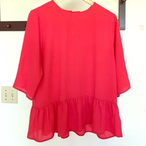 Red Everly peplum top