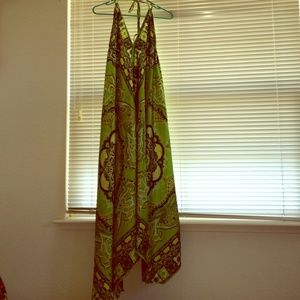 Long Green paisley dress
