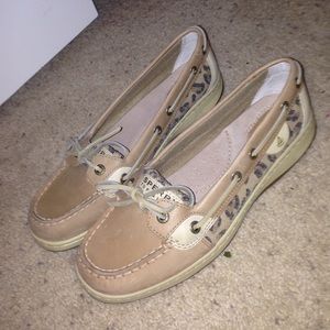 Sperrys with cheetah & sequence on side