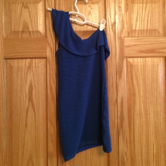 AKIRA One Shoulder Royal Blue Tunic Dress SZ Small