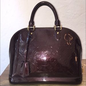 LOUIS VUITTON- Monogram Vernis Alma-Plum-AUTHENTIC