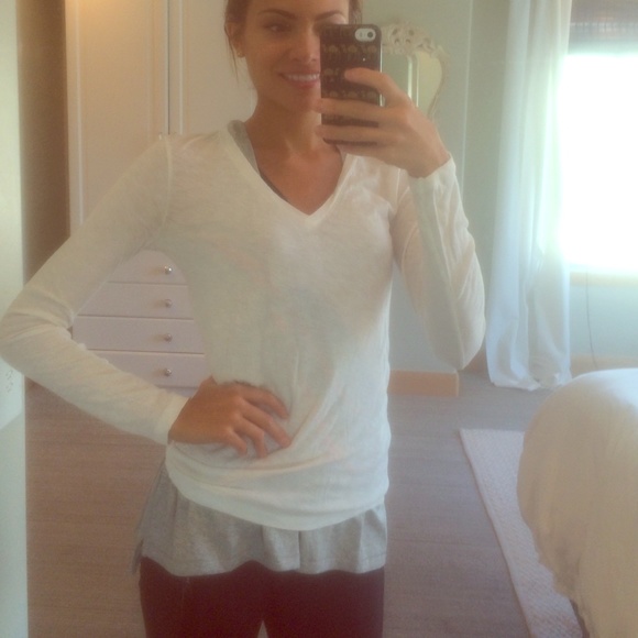 J crew white v-neck (long sleeves)