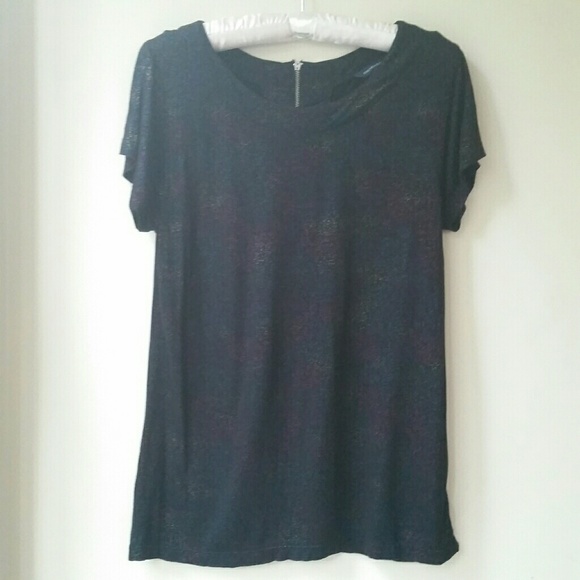 Black loose T shirt colored shimmer FCUK