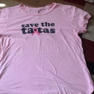 XL Save the Tatas breast cancer awareness shirt.