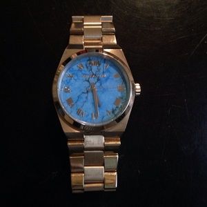 Michael Kors Gold Watch w/ Blue Face