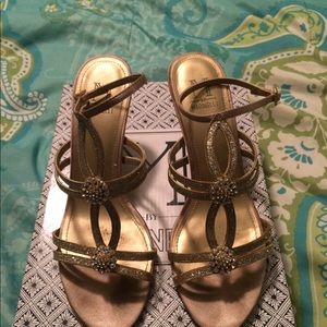 Gold and silver Marinelli heels