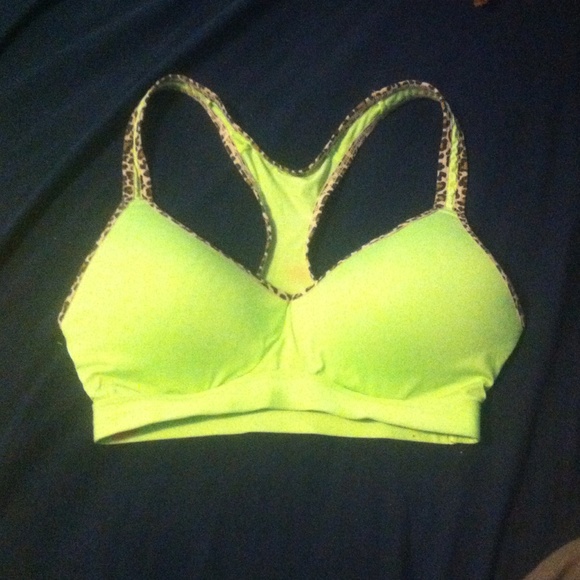 Green sexy sports bra