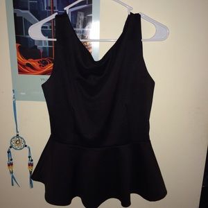 Black peplum top 😊