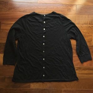 Ann Taylor Black Button-Back Sweater