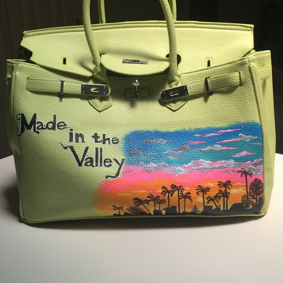 Painted Birkin Style Bag