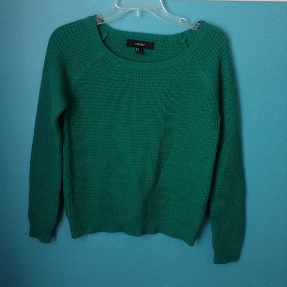 Forever 21 knit green sweater NWOT