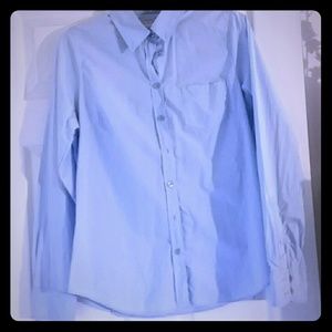 Long sleeve baby blue button down