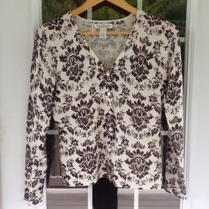 Brown and Cream Patterned Cardigan