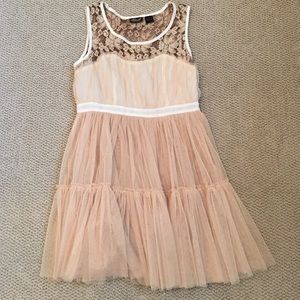 Tan/Creamy tulle/lace dress
