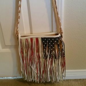 Steve Madden american flag fringe purse