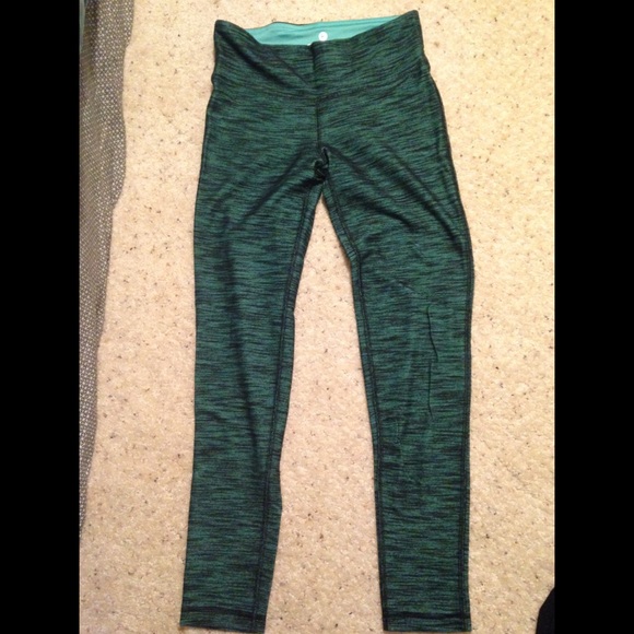 Green/black heather leggings/yoga pants