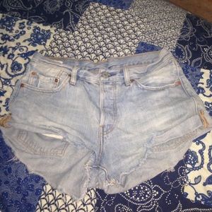 denim levi jean shorts