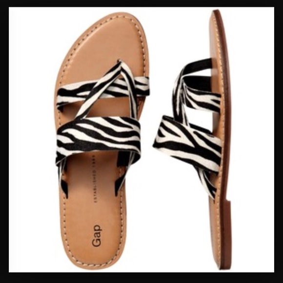 Gap Sz 7 genuine leather zebra sandals