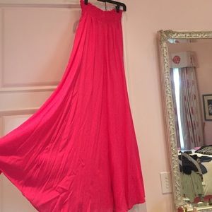 Flowy pink maxi skirt