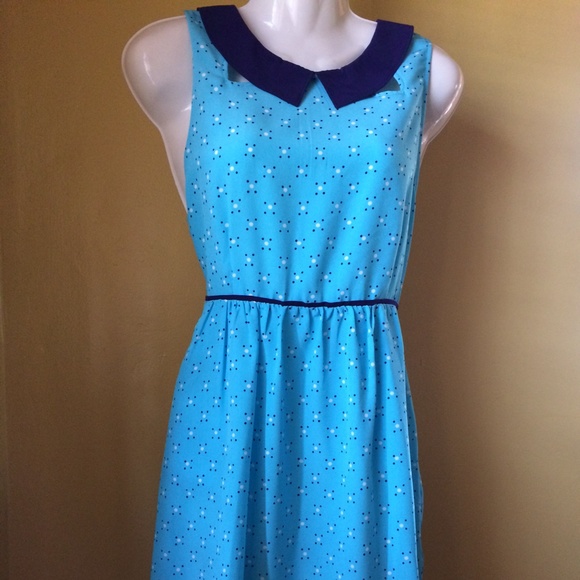 Navy And Turquoise Dress