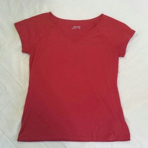 Red short sleeved Columbia top