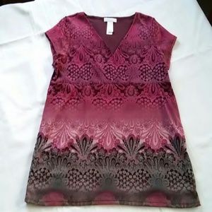 Maroon black and gray thin dress top