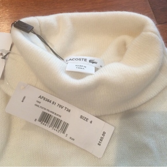 Lacoste white turtleneck sweater - Picture 4 of 4