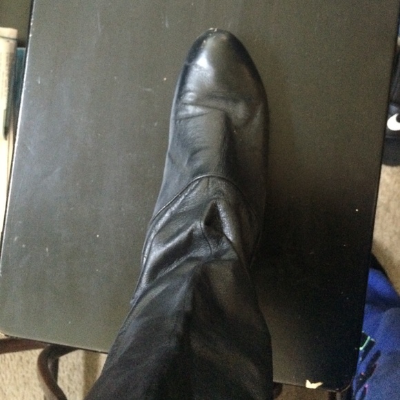 Black over the knee boots no heel (flat)
