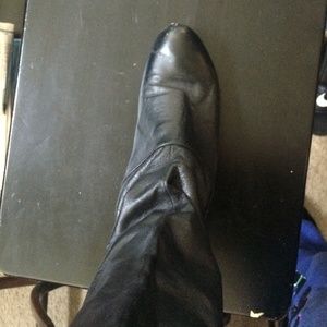 Black over the knee boots no heel (flat)