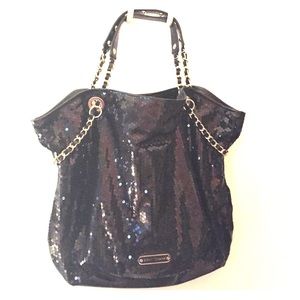 Betsey Johnson Black Sequence Handbag