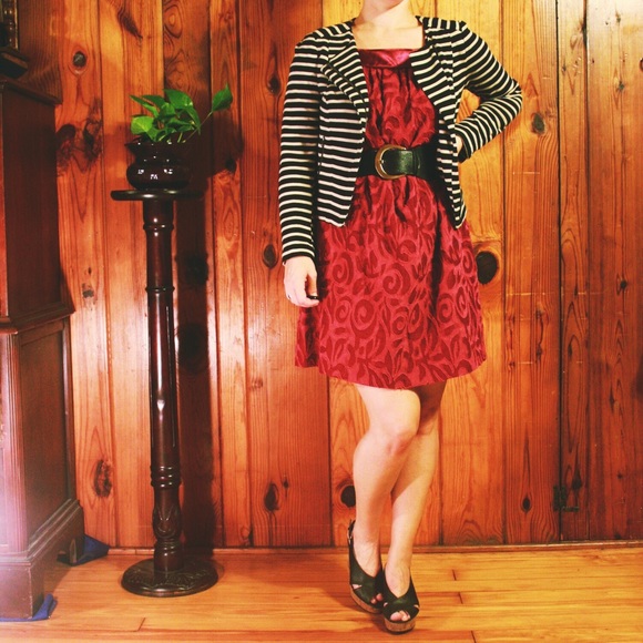 BCBG Red Floral Dress - Picture 1 of 4