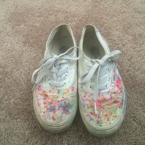 Vans splattered paint shoes