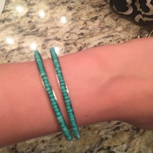 Two turquoise bracelets.