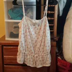Floral tank top with adjustable waist hugging