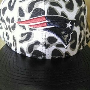 Custom Patriots leopard leather snapback