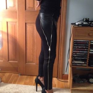 Bebe Full leather zip sides pants