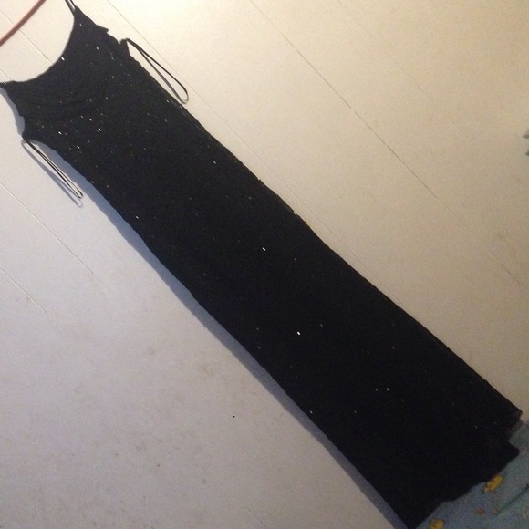 Black long sequin dress