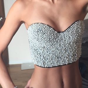 Pearl/Rhinestone Bralette: 34-36 B or small C