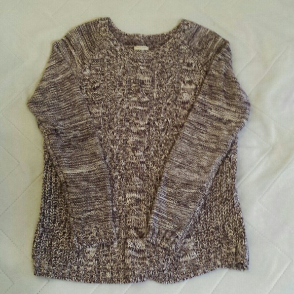 Purple and white knit sweater