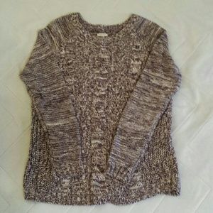 Purple and white knit sweater