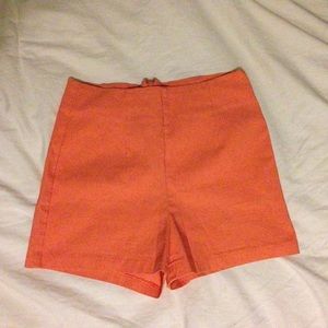coral highwasted shorts