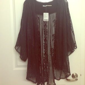 Black Lace Kimono