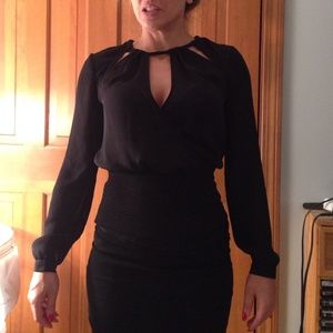 Bebe black cut out with bottom band new