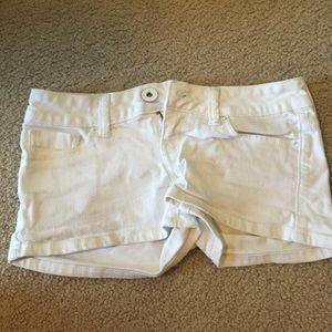 White denim shorts