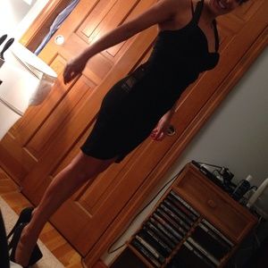 New black bebe halter dress