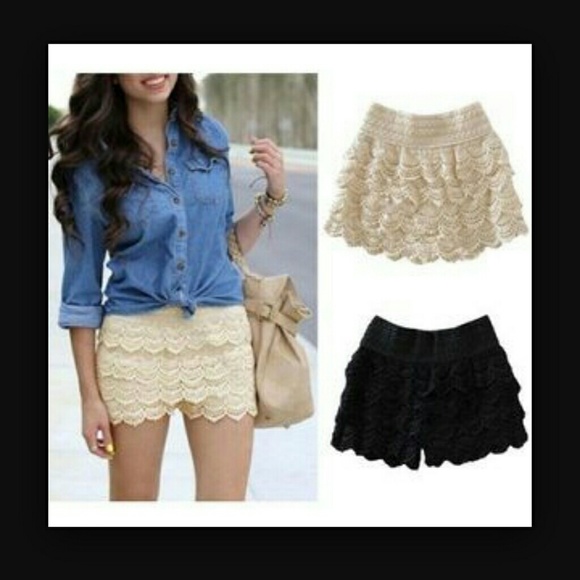 Crochet shorts! Black or creme! New