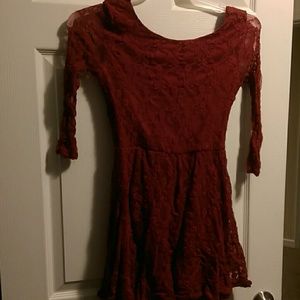 Red lace dress