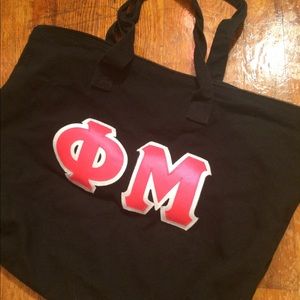Phi Mu black tote