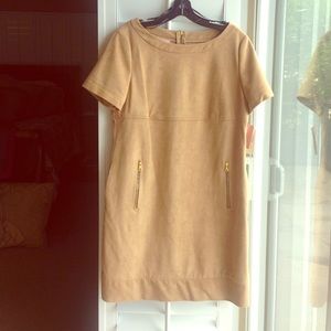 Faux Suede Shift Dress